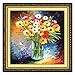 Egoshop Ribbon Embroidery Kit Oil Painting Bouquet DIY Wall Decor Stamp Embroidery kit No Frame Oil Painting Bouquet