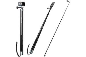 REYGEAK Ultra Long Selfie Stick Pole 3M/118 Inch Carbon Fiber Lightweight Waterproof Extendable Handheld Monopod for GoPro Max Hero 12 11 10 9 8 7 Insta360 X3 GO3 DJI Action 4 3 Camera