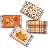 34 Pcs Thanksgiving Fall Candy Party Favors Miniatures Chocolate - No Assembly Required - Hello Fall Leaves