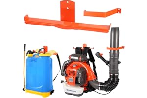 IULRTBA Backpack Blower Rack with Hose Holder - Heavy Duty Backpack Sprayer Wall Mount with Dual-Sided Hooks, Space-Saving Backpack Hanger for Weed Eater, Hedge Trimmer and Chain Saw, 330lbs Load Capacity