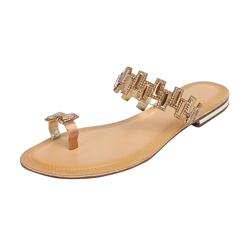 Women's Embellished Toe Ring Slip Ons