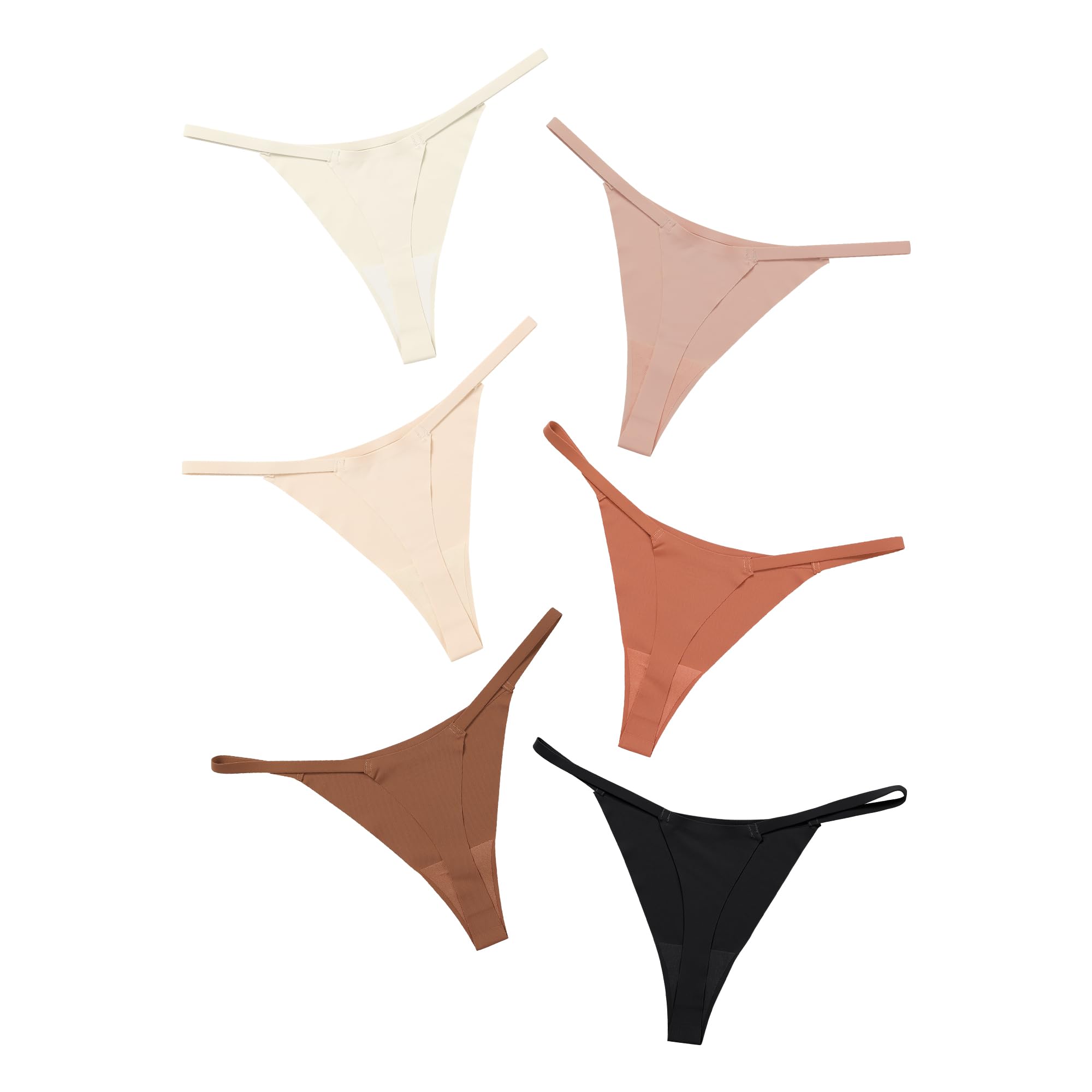 Photo 1 of DEANGELMON G-string Thongs for Women Panties No Show Thong Seamless Underwear Low Rise Comfortable Microfiber Workout Pack (6P12,M)