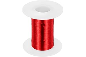 MECCANIXITY 44 AWG Magnet Wire, 44 Gauge Enameled Copper Wire, 2 oz Magnetic Coil Wire for Transformer, Motor, Electric, 155C(311F), Red,White