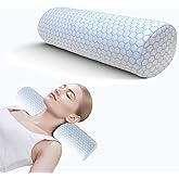 Edomi Neck Roll Pillow for Sleeping - Cooling Yoga Cervical Cylinder with Washable Cover, Memory Foam Support for Pain Relief, Soft Tube Back Cushion for Bed & Couch, 18X4 inch