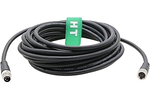 HangTon Actuator Sensor Power Cable M8 4-Pin Female Male for Banner Baumer Turck Sick Omron Automation Control Field Device Switch Shielded PVC 15m