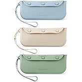 PandaEar 3 Pack Silicone Baby Cutlery Holder Bags, Reusable Portable Flatware Box Tableware Organizer Storage Case for Baby Toddler Children Utensil Spoon Fork Chopsticks