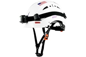 SAFEBUILDER Construction Safety Helmet with Headlight Hard Hat Headlamp Adjustable Ventilation Hardhats Work Head Protection Certified ANSI/ISEA Z89.1