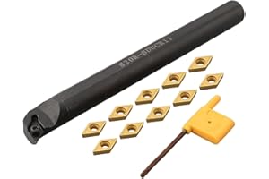 0R-SDUCR11 Lathe Turning Boring Bar Tool with 10pcs DCMT11T304 Carbide Inserts for 20mm Shank and 200mm Length