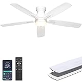 Ohniyou Ceiling Fans with Lights, 52'' Low Profile