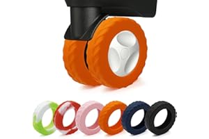 XYOFUN Luggage Compartment Wheel Protection Cover - Upgraded 8-Pack Anti Dust & Scratch Noise Reduction Carry On/Travel Suitcase Wheel Protector - For 2-2.4" wheels - Orange
