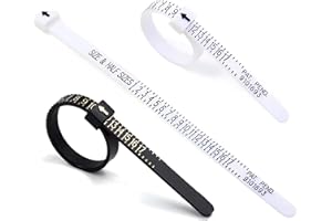 VIADOM 2 Pack US Ring Sizer Measuring Gauge, 1-17 US Rings Size, Plastic Finger Sizing Measure Tool, Reusable Jewelry Sizing Tools, Black White