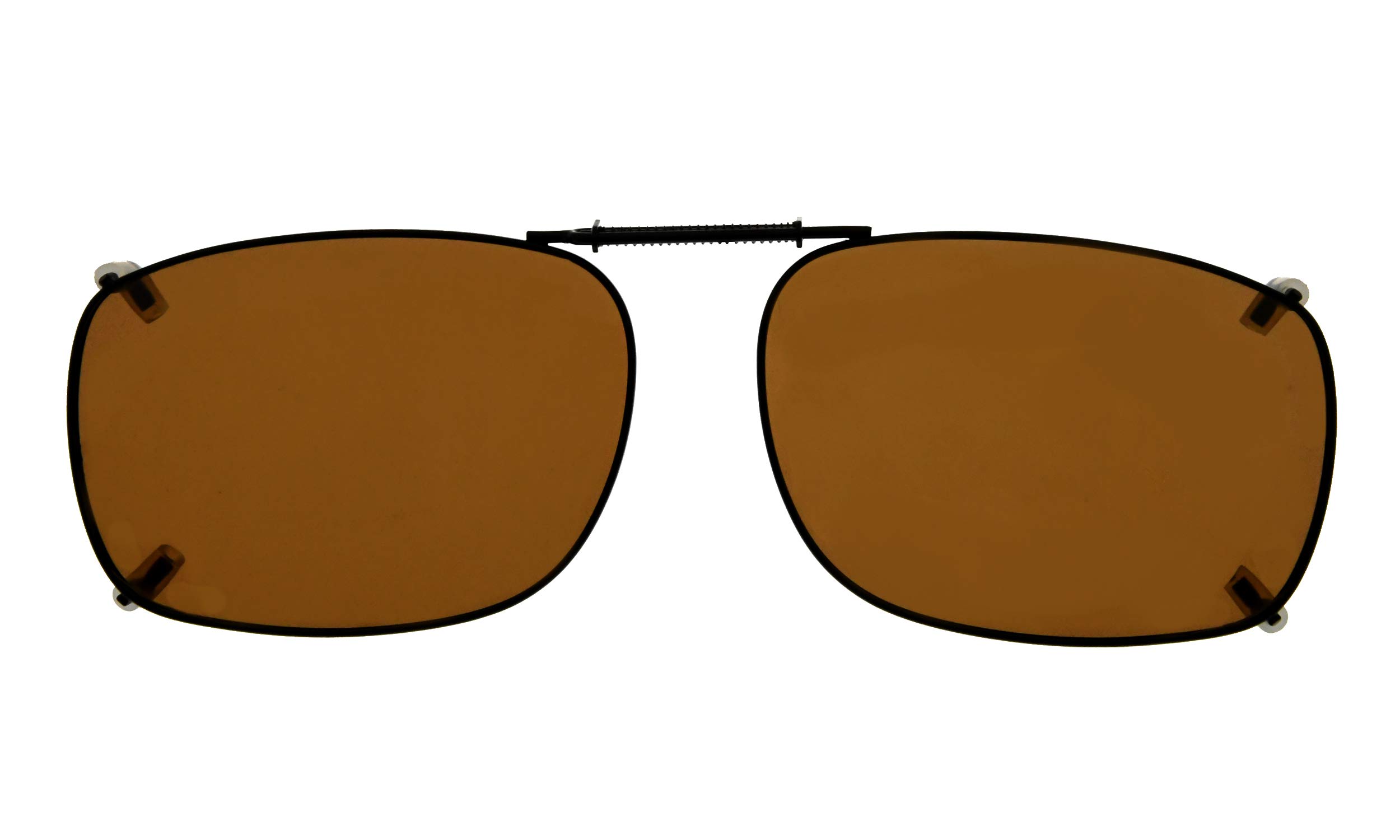 Photo 1 of Eyekepper Large Clip On Sunglasses With Spring Draw Bar Polarized Brown Lens 57x39MM