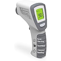 Wide Plus Digital Forehead Thermometer - No Touch Instant Read Infrared Thermometer with Colored Fever Alert - for Adults and Babies