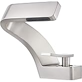 becola Bathroom Sink Waterfall Faucet,Solid Brass Single Handle Hot and Cold Water Mixer Tap, Lavatory Vanity Sink Faucet Including Two US Standard 3/8" Hoses(Brushed Nickel)