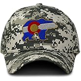 Custom Camo Baseball Cap Colorado State Flag Bear Embroidery Cotton