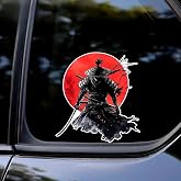 ZUKHL 2pcs 4.72''x5.12'' Samurai Designed by Sunset Car Stickers, Vinyl JDM Sticker for Bumper, Car, Truck, Waterproof, Easy to Apply #2BZ292