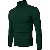 Askdeer Men's Turtleneck Shirts Cotton Long Sleeve Thermal Pullover Sweater Lightweight Thermal T-Shirts