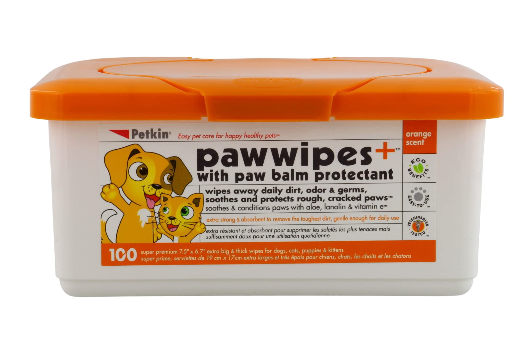Petkin Paw Wipes, White, 100 Count (Pack of 1)
