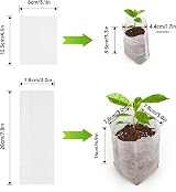 KINGLAKE 200 Pcs Biodegradable Plant Seedling Bags with 100 Labels view 2