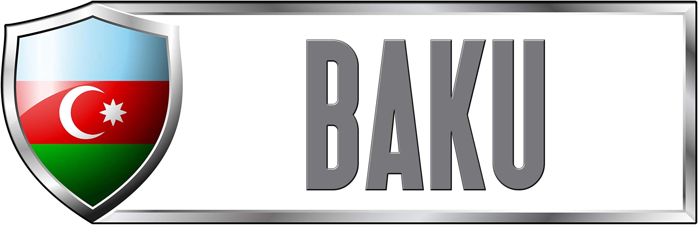 Makoroni - Azerbaijan Baku Country Nation Sticker Decal Car Laptop Wall Sticker Decal - 9 by 3 inc.