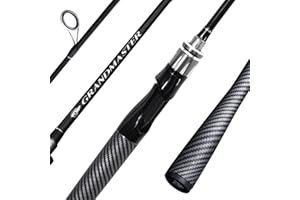 SEASIR Grandmaster Fishing Rod, Portable Spinning/Bait-Caster Rod 2-Piece, Compact Fishing Rod, Travel Surf Rod Medium-Fast, Carbon Fiber Fishing Pole for Saltwater Freshwater Trout Bass