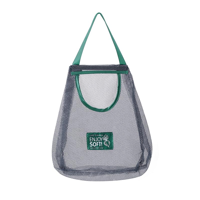 Net String Shopping Bags Reusable 3Pcs Grocery Mesh Bags Portable Washable Veg Hanging Bag for Fruit and Vegetables, Durable Eco Friendly Fruit String Bag（Green ）
