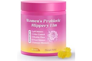 LEEFAR Jxiaoyumio Her Juicy Feminine Probiotic Gummies for Women – pH & Internal Balance Support – Prebiotics for Gut, Digestive & Immune Health – with Slippery Elm – Pineapple Flavor, 60 Gummies