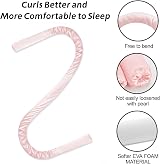Jsdoin Heatless Curlers Headband Satin Wave Roller Long Medium Hair Pink view 6