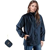 Nsyee Women's Rain Jacket, Waterproof Lightweight Packable Windbreaker Rain Coat with Hood for Cycling Hiking Travel