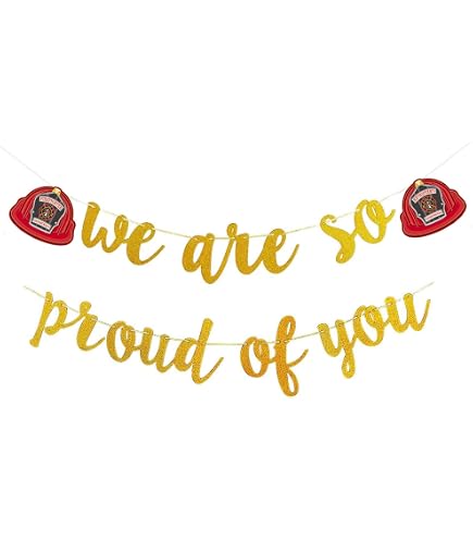 Feuerwehr Banner 'We Are So Proud Of You' – 3x0,5 M, Polyester, Für Mottoparty & Ruhestandsfeier