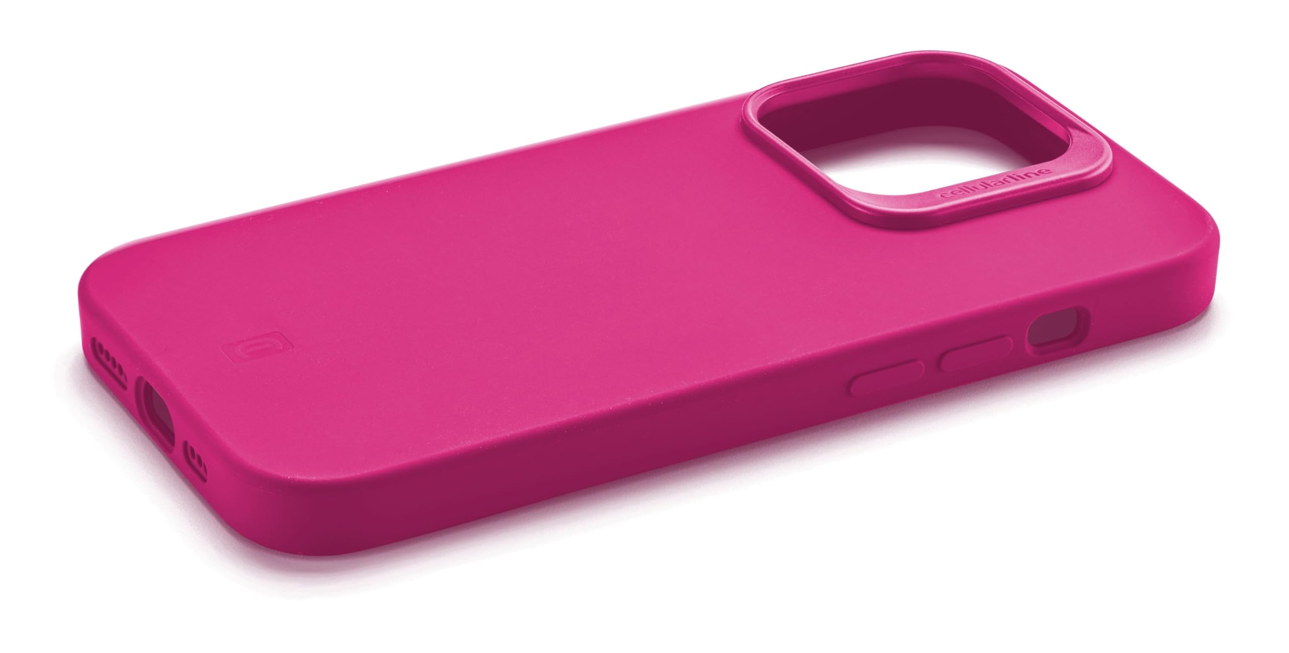 cellularline - Sensation+ for iPhone 15 Pro - Hard Silicone Case with Soft Finish Without Grip Effect - Protected Edges, Keys, Camera and Connectors - Pink