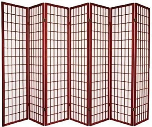 3 - 10 Panel Room Divider Square Design Cherry (7 Panel)
