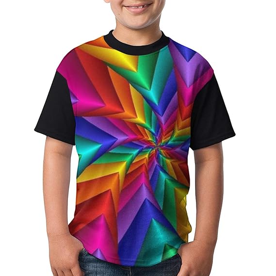 Amazon Co Jp カラフルな渦 T シャツ 半袖 ボーイズ 丸首 キッズ