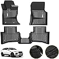 3W Floor Mats Fit for Jaguar F-pace & Land Rover Range Rover Velar 2017-2024 2025, TPE All Weather Custom Fit Accessories for Jaguar F pace Floor Liner 1st and 2nd Row Full Set Car Mats, Black