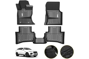 3W Floor Mats Fit for Jaguar F-pace & Land Rover Range Rover Velar 2017-2024 2025, TPE All Weather Custom Fit Accessories for Jaguar F pace Floor Liner 1st and 2nd Row Full Set Car Mats, Black