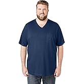 KingSize Men's Big & Tall Shrink-Less Lightweight V-Neck Pocket T-Shirt