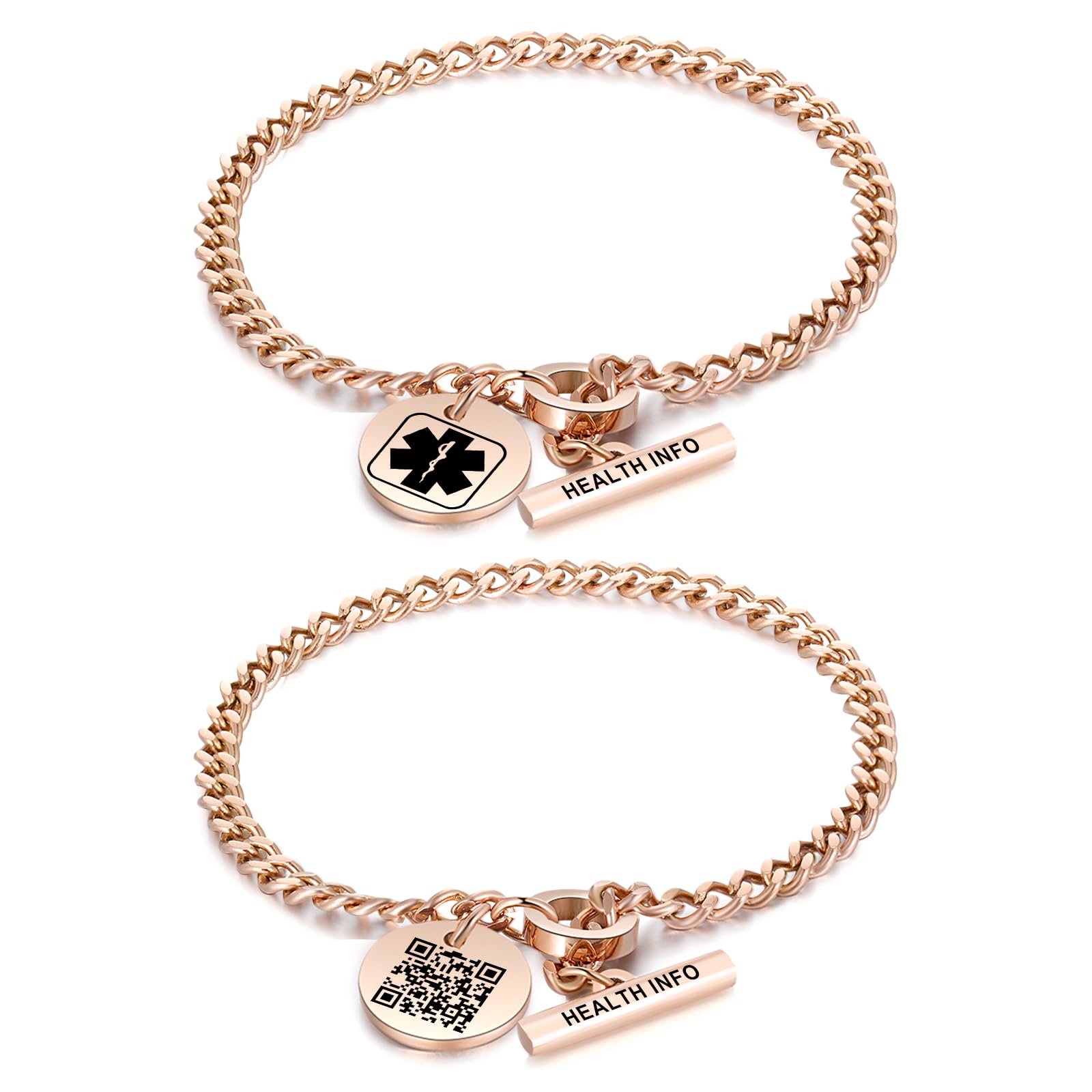Theluckytag Upgraded QR Code Medical ID Bracelets