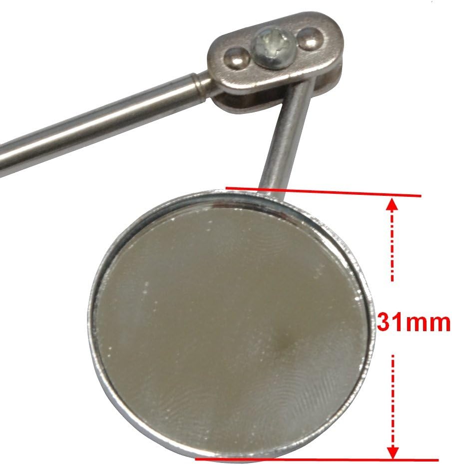 Aerzetix Mini Inspection Mirror with Diameter 31mm and Telescopic