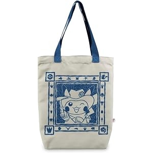 Pokémon Center Fossil Museum: Excavator Pikachu & Compass Logo Tote Bag