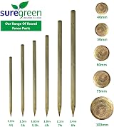 Suregreen Premium Round Wooden Stakes 1.2m x 50mm Pack of 10 view 4