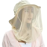 Mosquito Head Net Hat, Safari Sun Hat with Veil Mesh Protection from Insect