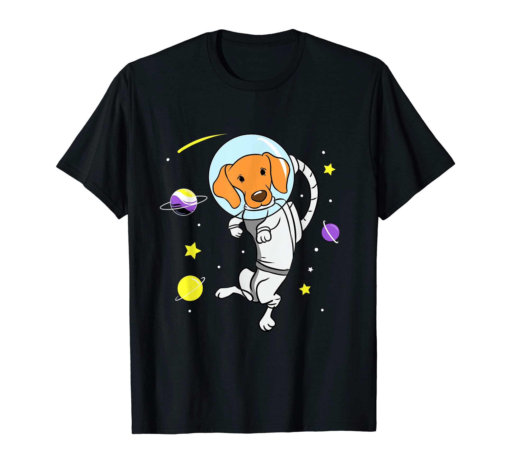 Dog In Space Nonbinary Pride T-Shirt