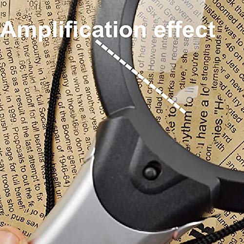 Microscopes & Endoscope,Maserfaliw Magnifier,Beileshi 2X 6X LED Light Magnifier Neck Hanging Reading Magnifying Glass Loupe