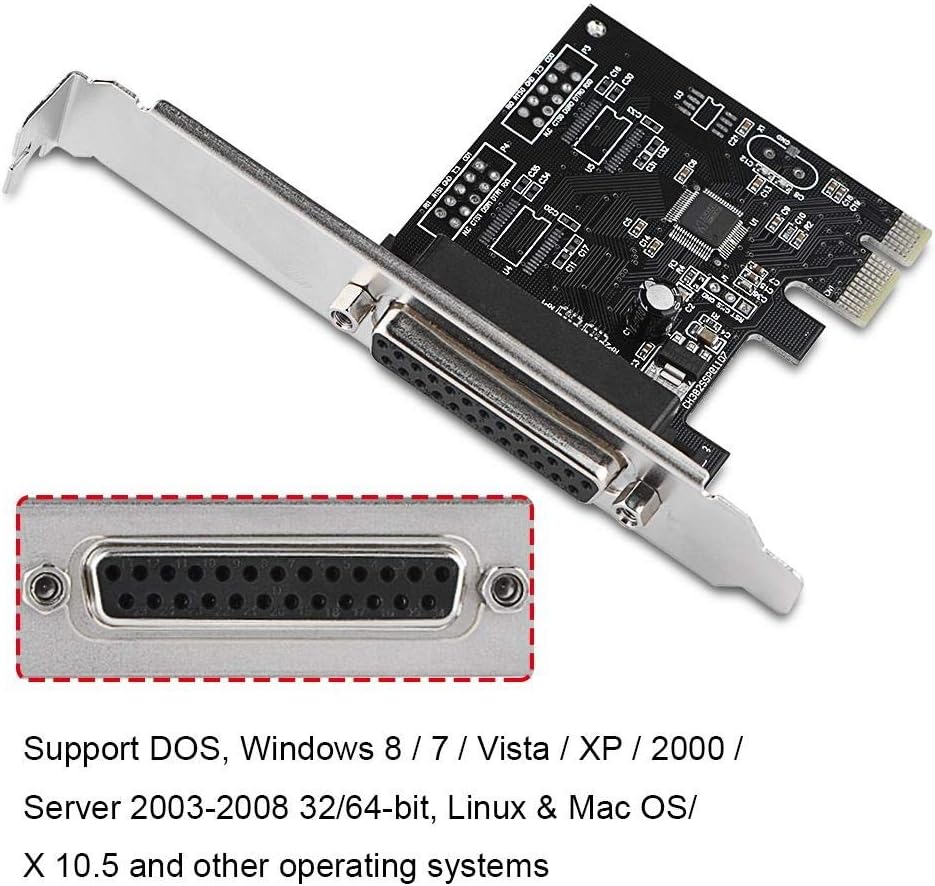 ASHATA PCIE Parallel Port Card,PCIE to Parallel Port Card Print Port LPT PCI-E LPT Printer Card Adapter DB25,PCI to DB25 LPT Parallel Port Expansion Card for Windows MAC and Linux - Image 3