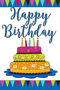 Happy Birthday Cake and Candles Decorative Garden Flag, Double Sided, 12" x 18" Inches, Outdoor Banner