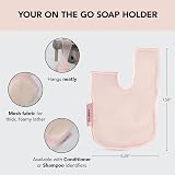 Kitsch Bottle Free Beauty Soap & Shampoo Bar Holder Blush Mesh Bag view 2