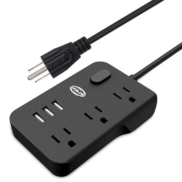 Power Strip with USB, 5Ft Extension Cord, Surge Protector with 3