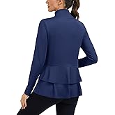 LURANEE Women's Golf Athletic Jackets with Pleated Tennis Skirt Hem Lightweight Full Zip Long Sleeve Shirts with Pockets