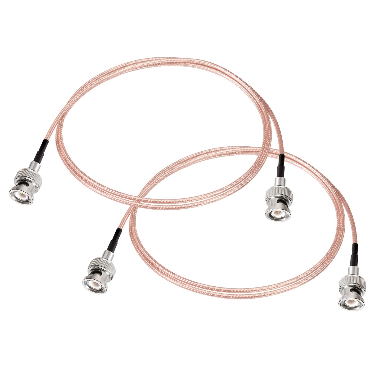 Superbat BNC RG316 Male to Male 50ohm Coax Extension Cable 1m BNC Patch Lead for Radio Scanner, CB/Ham Radio, Antenna/Spectrum Analyzer, Surveillance Camera, Test Devices 2Pcs