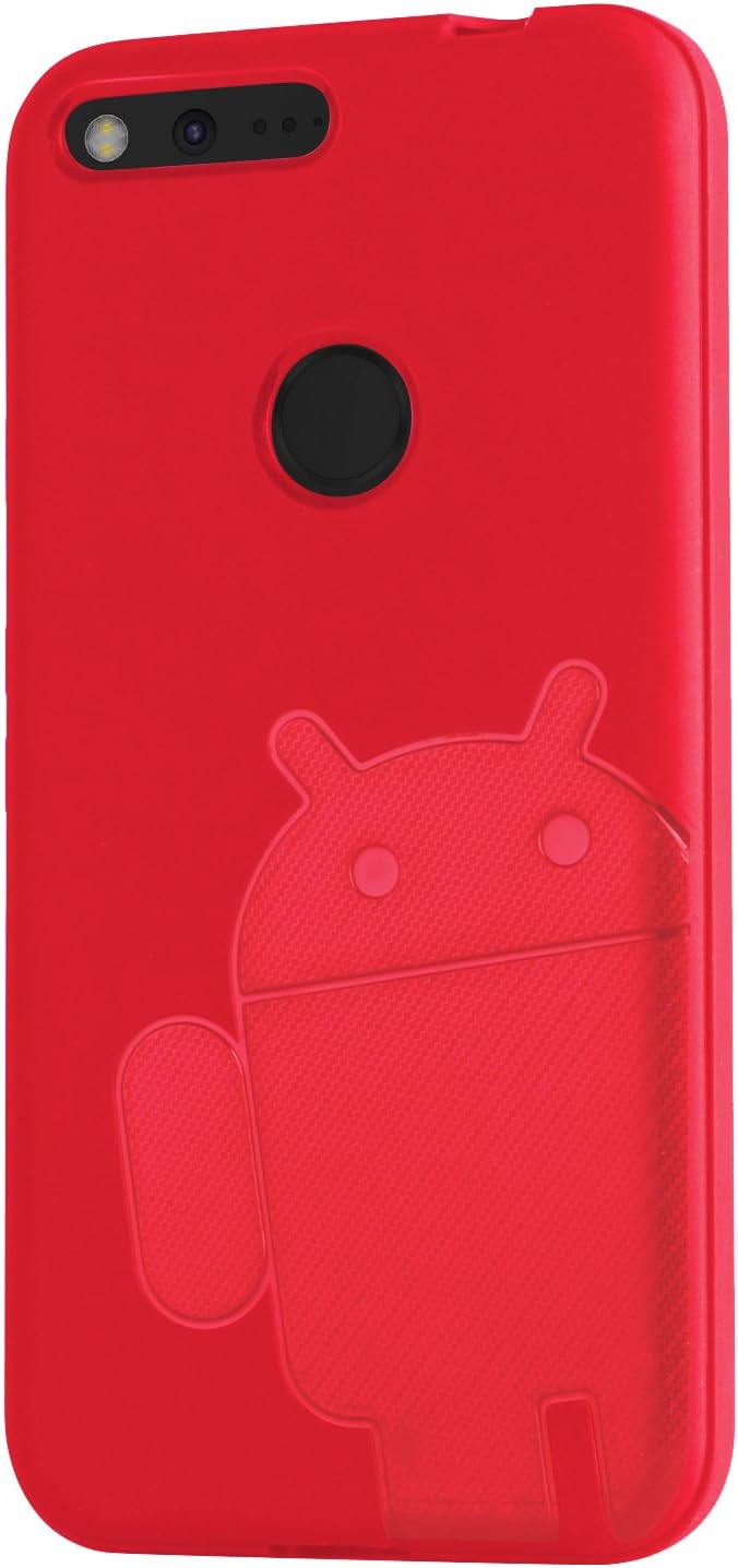 Cruzerlite Google Pixel XL Case, Androidified A2 (TPU and Carbon) case for Google Pixel XL - Retail Packaging - Red